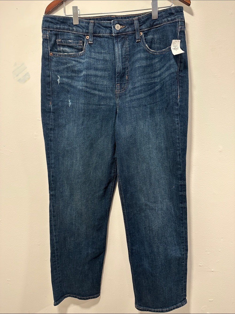 Old Navy Dark Blue Extra High-Rise Straight Secret Smooth Pockets Jeans 364